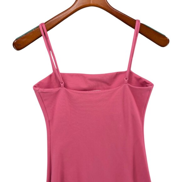Lovers Friends Skylar Midi Dress Bubble Gum Pink Spaghetti Strap Slit Size S - Picture 11 of 14